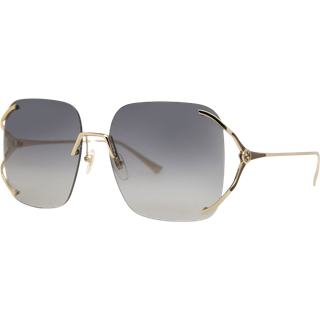 Gucci Kvinde GG0646S 001 Solbriller Metal Guld Grå Firkantet Normal Skygge