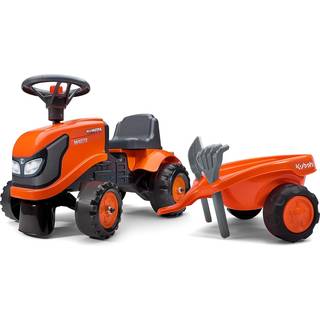 FALK Kubota traktor med trailer, rive og skovl, 37 x 91 x 34 cm, rød
