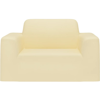 elastisk sofabetræk polyesterjersey cremefarvet