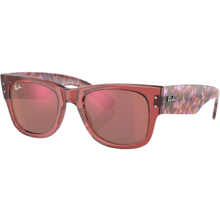 Ray - Ban Unisex RB0840S MEGA WAYFARER 66372K Solbriller Acetat Rosa Rød Firkantet Normal Spejl