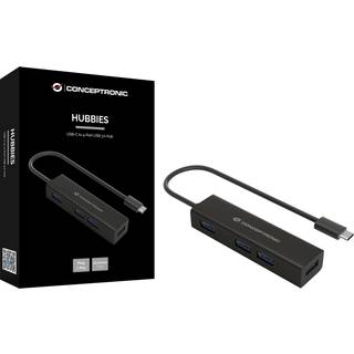 Conceptronics Conceptronic HUBBIES07B - hub - 4 ports USB hub - USB 3.2 - 4 ports - Sort