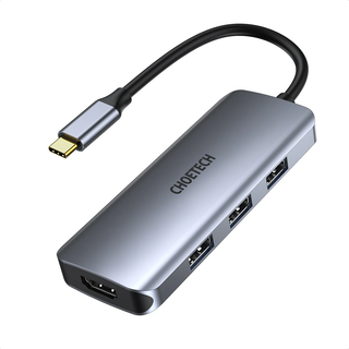 Choetech 7-i-1 USB-C Hub, USB 3.0 4K HDMI, 100W PD, grå