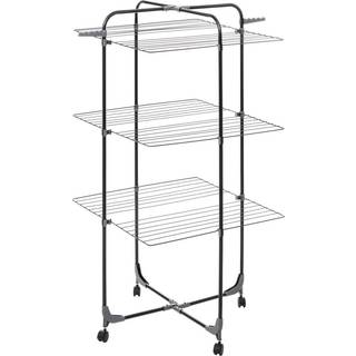 Tørrestativ med hjul - Sort - 68cm x 68cm x 130cm - Agnes