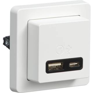 LK FUGA USB A+C 3,4 A hurtiglader, 1 modul, hvid