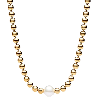 Pandora 363176C01-45 Damen-Kette Süßwasser-Zuchtperle und Kugeln Goldfarben