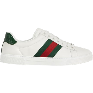 Gucci - Ace Webbing-Trimmed Leather Sneakers - Men - White - UK 9