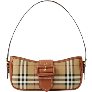 Burberry Burberry Check canvas shoulder bag - beige - One Size