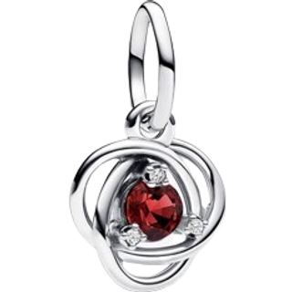 Pandora July Birthstone Eternity Circle Dangle Charm - Red