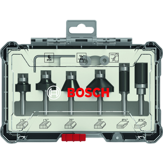 Bosch Bitsæt til fræsejern, 6 dele, Trim&Edging, skaft på 1/4"
