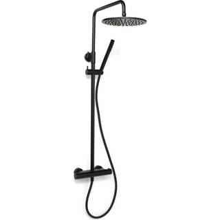 Blue label brusesystem med termostatarmatur og hovedbruser ø250mm mat sort