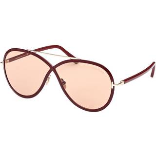 Tom Ford FT1007 RICKIE 69E 65 Solbriller Kvinder Burgunder - Shiny Burgundy - 65mm
