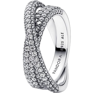 Pandora Timeless Pavé Crossover Dual Band Ring - 48 Pandora Ring - Silver