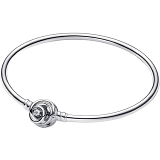 Pandora Moments Encircled Clasp Bangle - 19cm - Silver
