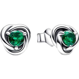 Pandora May Birthstone Eternity Circle Stud Earrings - Green