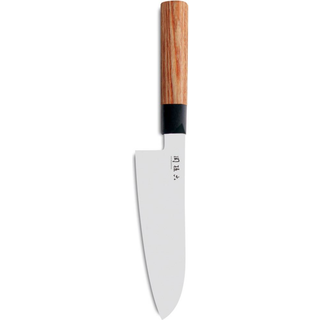 KAI Seki Magoroku Red Wood Santokumesser 17 cm - Carbon 1K6 Stahlklinge - Griff Pakkaholz - Braun,Rot,Silber