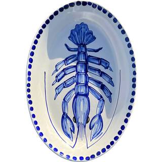 Piccola Home Marina Serveringsfad 26 Cm - Serveringsfad Keramik Blå - OV26TV-MAR-AR