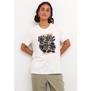 KAFFE Thora T-shirt Blomster Chalk Hvid-M