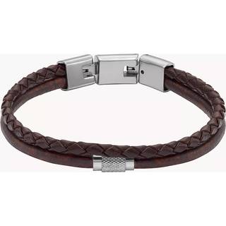 Fossil Men's All Stapled Up Brown Leather Multi-Strand Armband Color: Brown (Model: JF04702040)