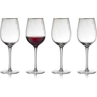 Lyngby Glas Palermo Gold rødvinsglas 40 cl 4-pak Klar/Guld