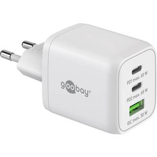 3-ports USB-A / USB-C oplader (2x 65W PD/QC 3.0) | Hvid | PRIS-MATCH