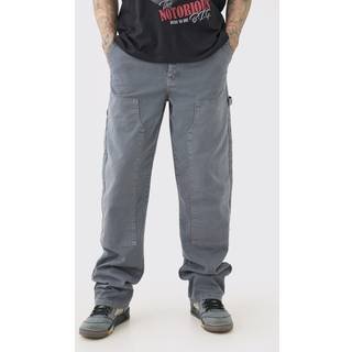 Mens Charcoal Tall Relaxed Overdye Carpenter Trouser