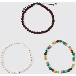 Mens Multi 3 Pack Beaded Bracelets