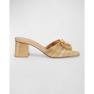 Valentino Garavani VLogo Signature 60 metallic mules - gold - EU 38