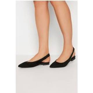 Lts Black Slingback Point Pumps In Standard Fit Standard > 13 Lts | Tall Women's Flats - Standard 13