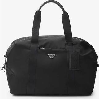 Re-Nylon and Saffiano Leather Travel Bag in Black - OS