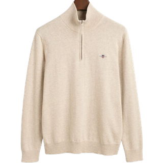 GANT Herre Klassiske sweater i bomuld med halv lynlås (XL)