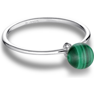 Jane Kønig - Bermuda Malachite ring i sølv - Str 54**
