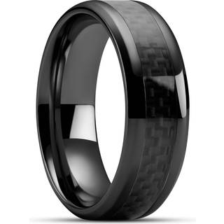Hyperan | 8 mm Sort Titanium Ring med Kulfiber Indlæg