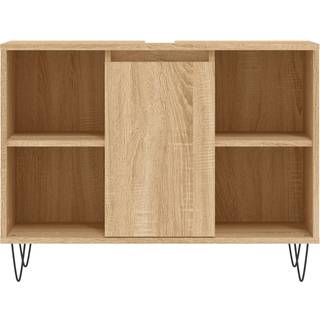 badeværelsesskab 80x33x60 cm konstrueret træ sonoma-eg