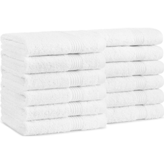 Arkwright Bath Washcloths 12 Pack - Super Soft 100% Cotton 600 GSm Quick Dry & Absorbent Luxury Face & Body Wash Cloth håndklæder til hoteller Sp
