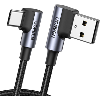 Ugreen vinklet USB-A til USB-C-kabel 3A, 1m - Gråt