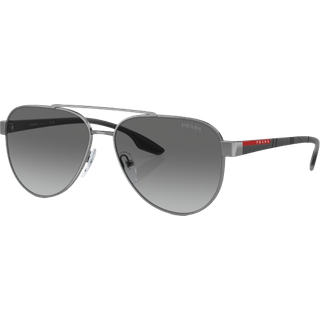 Prada Linea Rossa Mand PS 54TS 5AV3M1 Solbriller Metal Grå Grå Pilot Normal Skygge