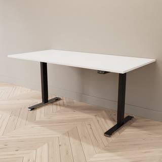 Hæve sænkebord - Professional, Størrelse 160x80 cm, Bordplade Hvid, Stativ Sort