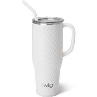 Swig Life 40oz mega krus 40 oz tumbler med h?ndtag og halm ekstra store isolerede tumblere cup holdervenlig rejsekrus (golf)