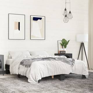 Sengeramme Konstrueret Træ Og Metal - Sort / 150 x 200 cm