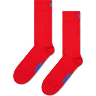 Red Solid Crew Socks | Classic Plain Socks - Red, Not Applicable - 41-46