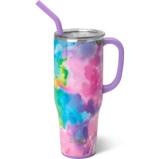 Swig Life 40oz mega krus 40 oz tumbler med håndtag og halm ekstra store isolerede tumblere cup holdervenlig rejse krus (sky ni)