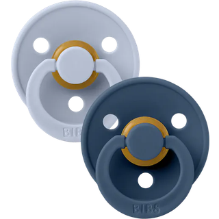 BIBS Colour Latex Rund Dusty Blue/Steel Blue 2 pak - flere størrelser