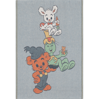 Ekelund Linneväveri Venner børnetæppe 72x105 cm Blå