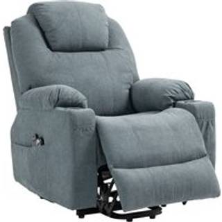 HOMCOM Lift Chair, Quick Assembly, Riser and Recliner Chair with Vibration Massage, Heat, Cup Holders, Cat Scratch Anti, Charcoal Grey