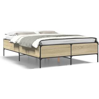 Sengeramme Konstrueret Træ Og Metal Sonoma-Eg - 44 cm / 135 x 190 cm
