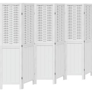 Rumdeler 3 Paneler Massivt Kejsertræ Hvid - 6 / 40 x 160 cm