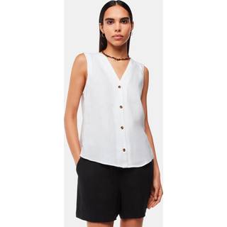 Whistles Whistles White 100% Linen Laura Tank