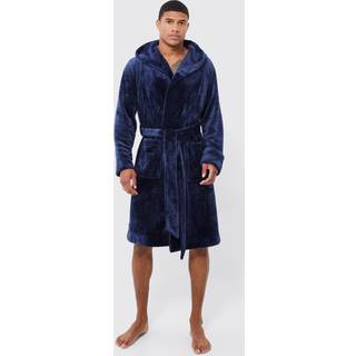 Mens Navy Hooded Dressing Gown