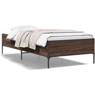 Sengeramme Konstrueret Træ Og Metal Etræsfarve Brun Eg - 44 cm / 75 x 190 cm