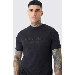 Mens Black Tall Slim Embroidered Limited Edition T-shirt